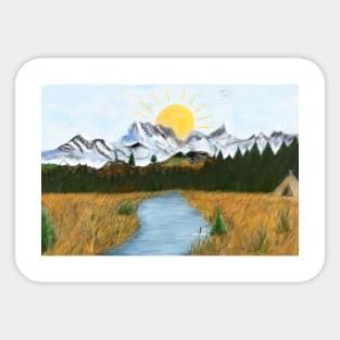 Misty Mountains Nature Landscape Sticker